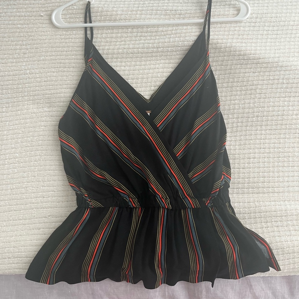Black Striped Sleeveless Top